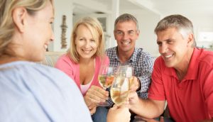 people drinking wine